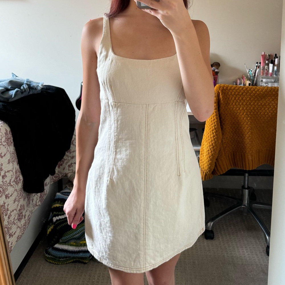 Urban Outfitters beige denim dress